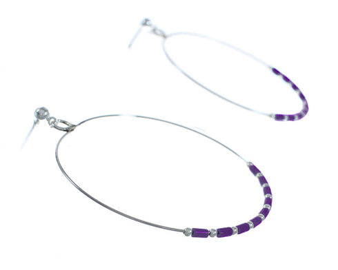 Sodalite And Sterling Silver Heishi Post Dangle Earrings XS10040